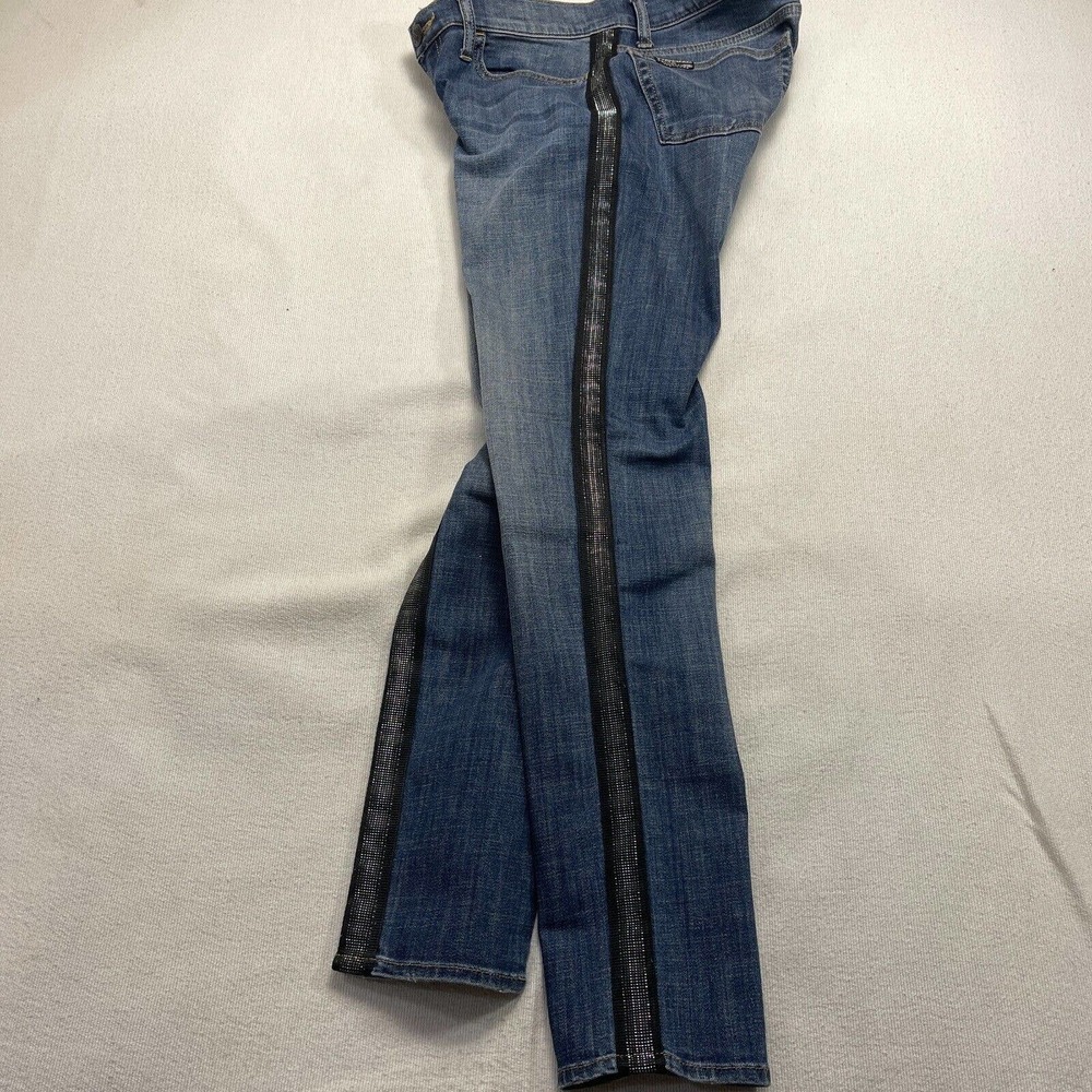 Rock & Republic Size 8M 8 M Medium Womens Berlin Mid Rise Embellished Blue Jeans